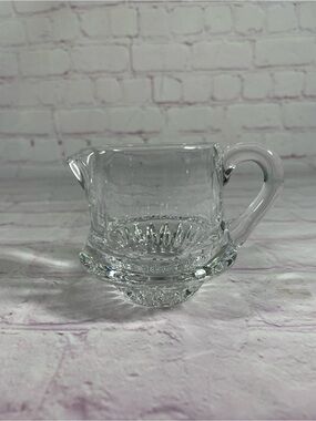 Vintage Gorham Crystal Lyric Clear Glass Creamer Faceted Bottom 3”